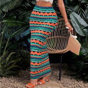 Colorful Zigzag Pencil Skirt